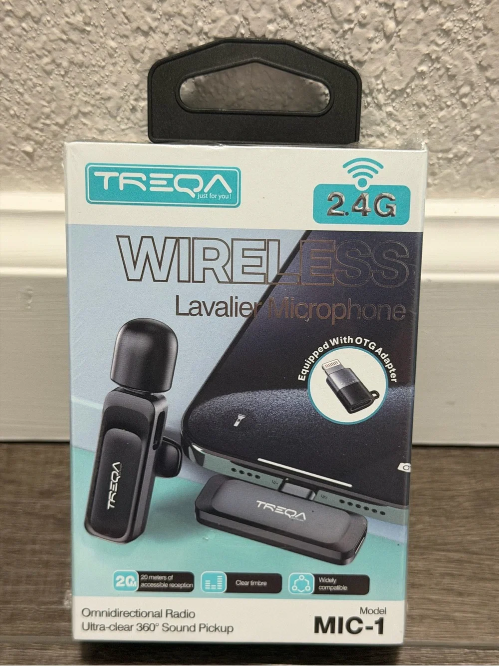 Lavalier Microphone Wireless Recording Mini Mic For Android/iPhone Mic-1 Sealed